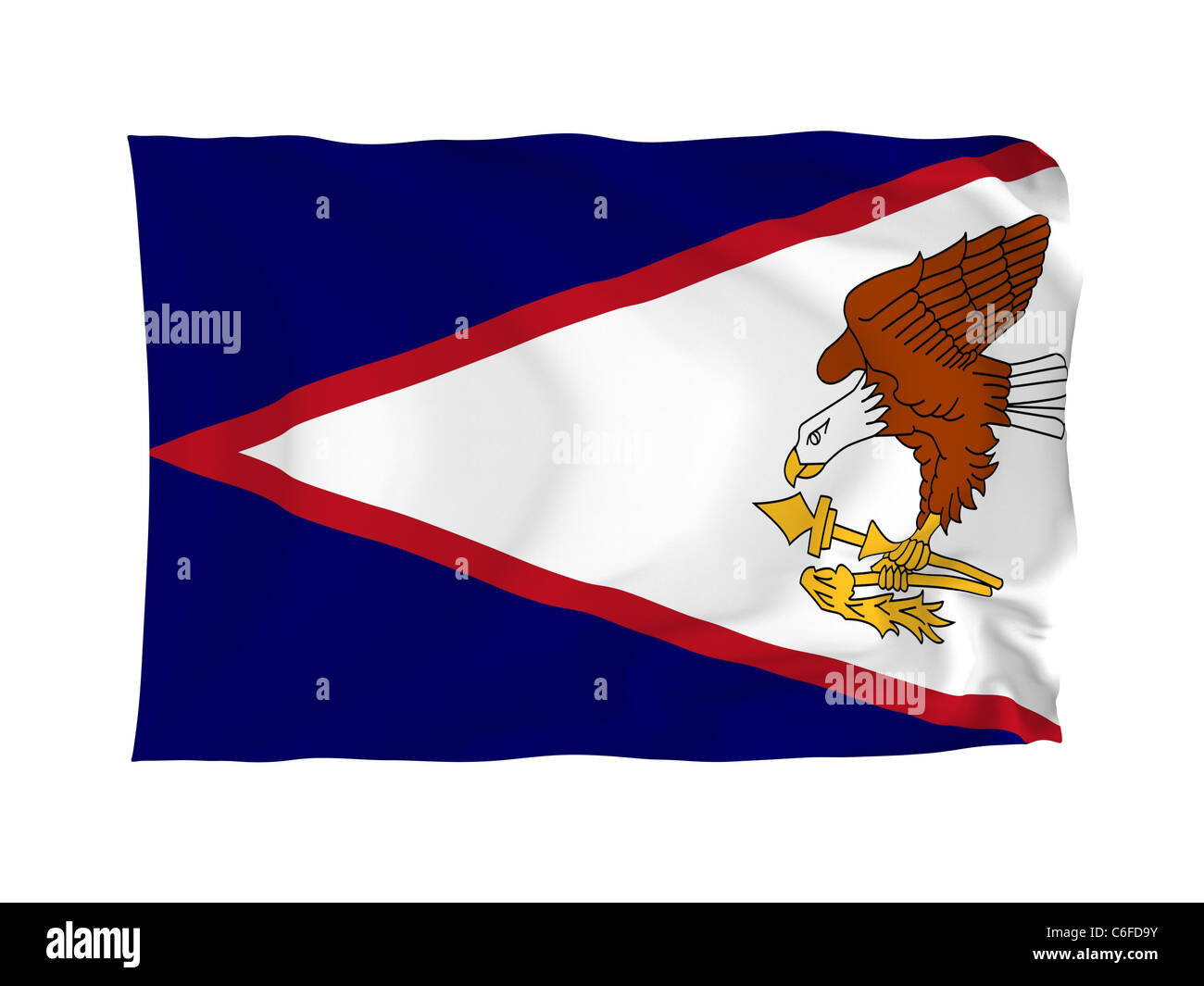 Amerikanisch-Samoa. Hohe Auflösung Ozeanien Flag Serie. Mit Stoff. Stockfoto