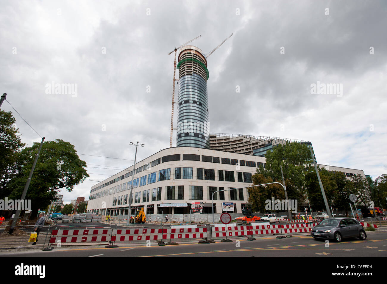 Skytower während der Bauphase, Wroclaw, Polen Stockfoto