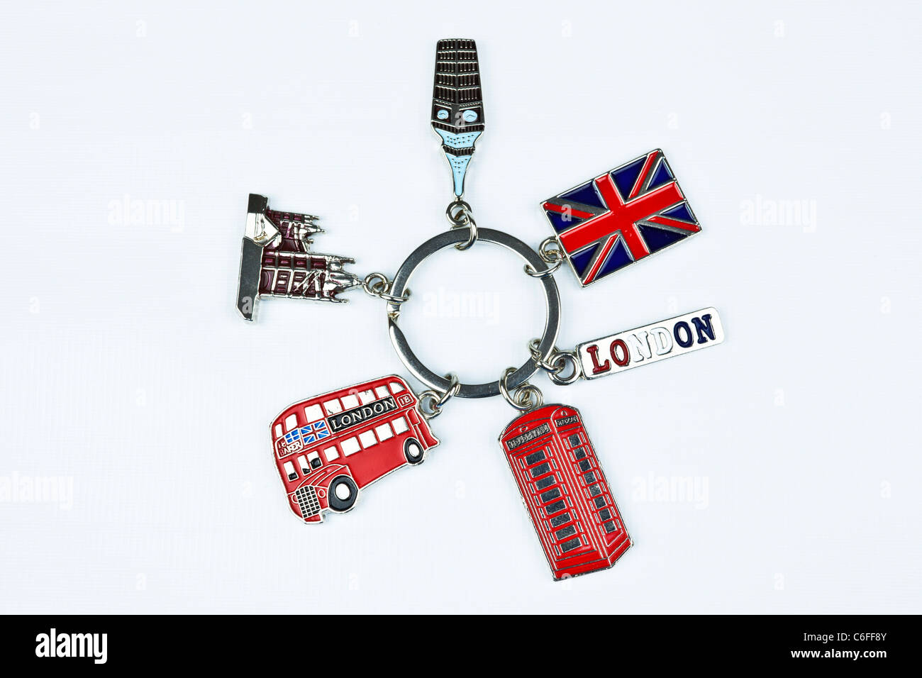 London-Souvenir-Schlüsselanhänger-ring Stockfoto