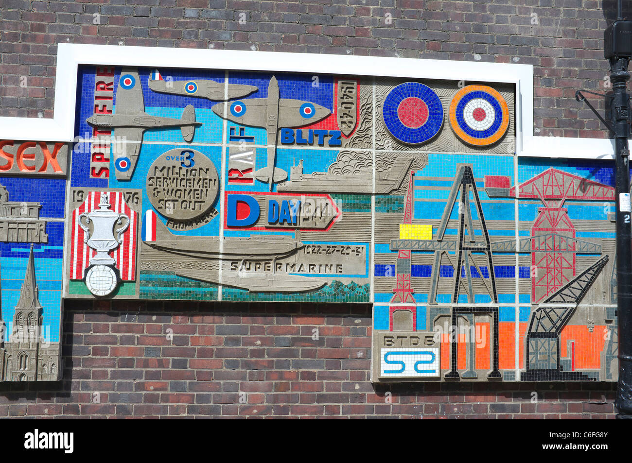Mosaik Wandbild zum Gedenken an Southamptons Erbe Stockfoto