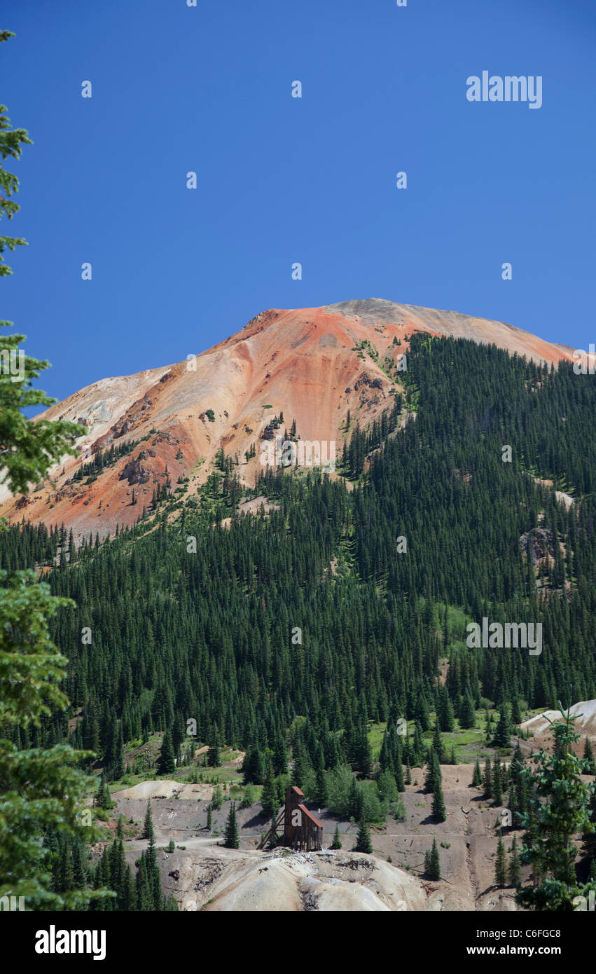 Silverton, Colorado - die Überreste des Mädchens Yankee Silbermine bei Red Mountain Pass in den San Juan Mountains. Stockfoto