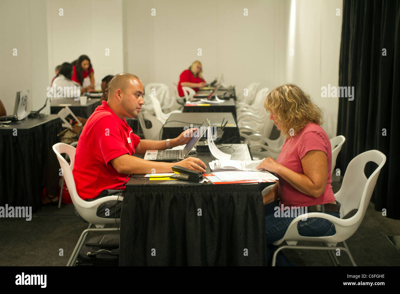 Bank of America nationale Hypothek Outreach Event in Midtown in New York auf Donnerstag, 25. August 2011 Stockfoto