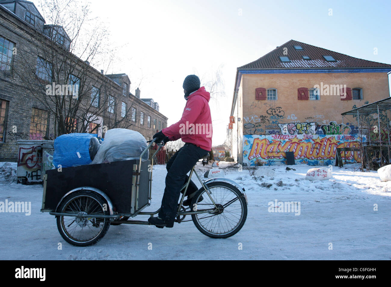 Kopenhagens Freetown Christiania Zeugnis für eine alternative Lebensweise, Kopenhagen, Dänemark. Foto: Jeff Gilbert Stockfoto