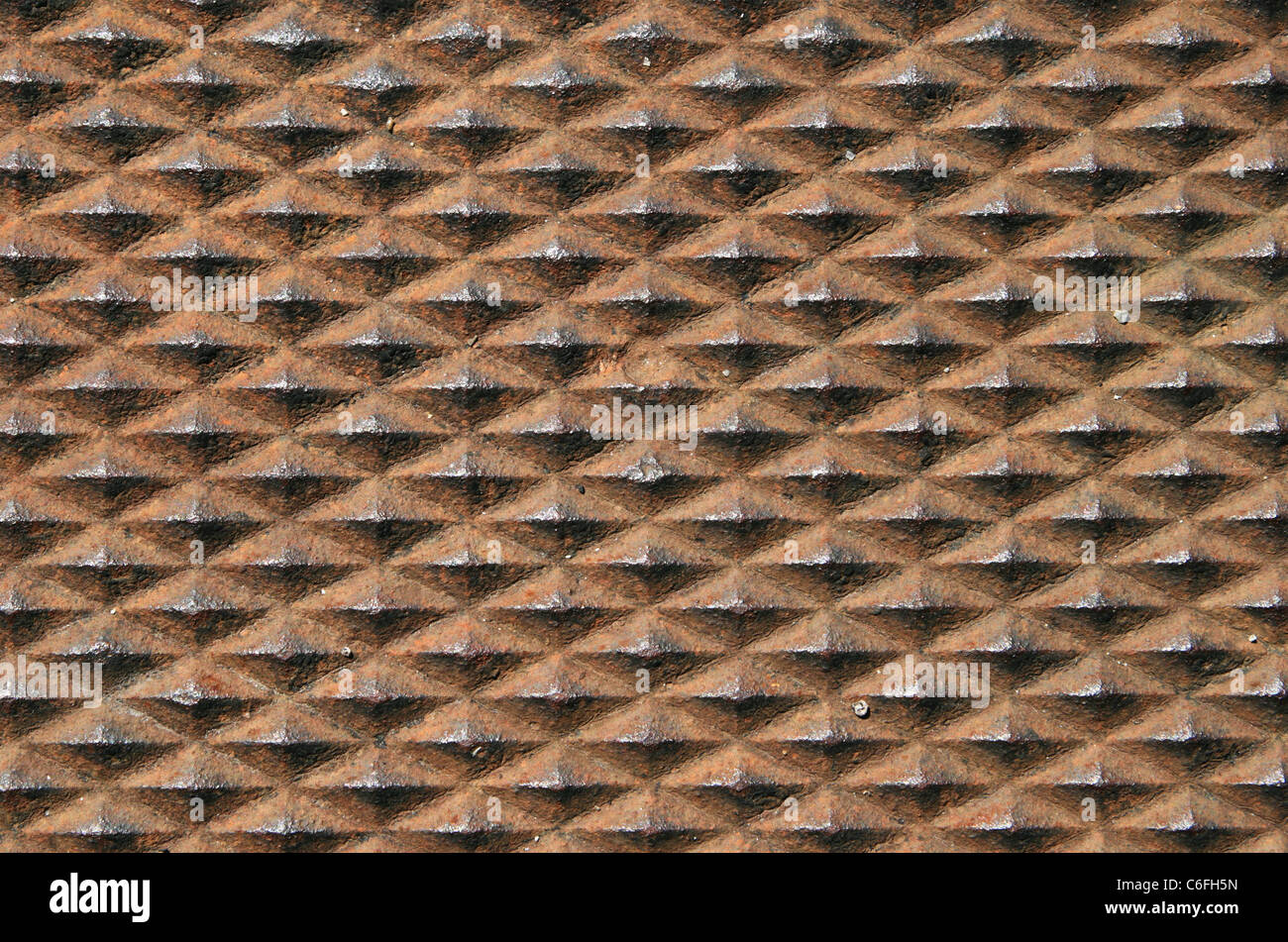 alte rostiger Diamant strukturiertem Metall Hintergrundtextur Stockfoto