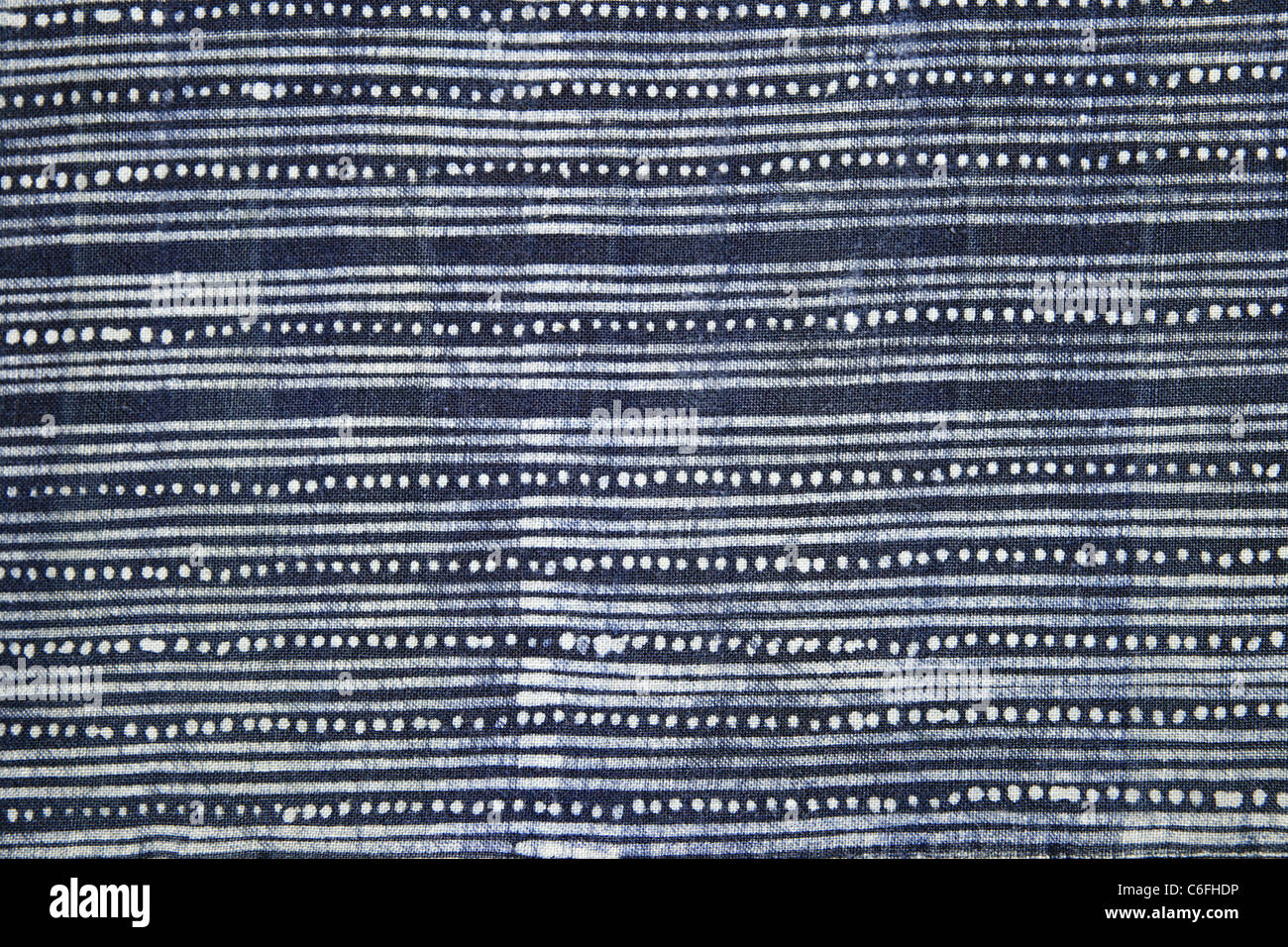 Indigo starb blau Batik Tuch Hintergrundtextur aus Südost-Asien Stockfoto