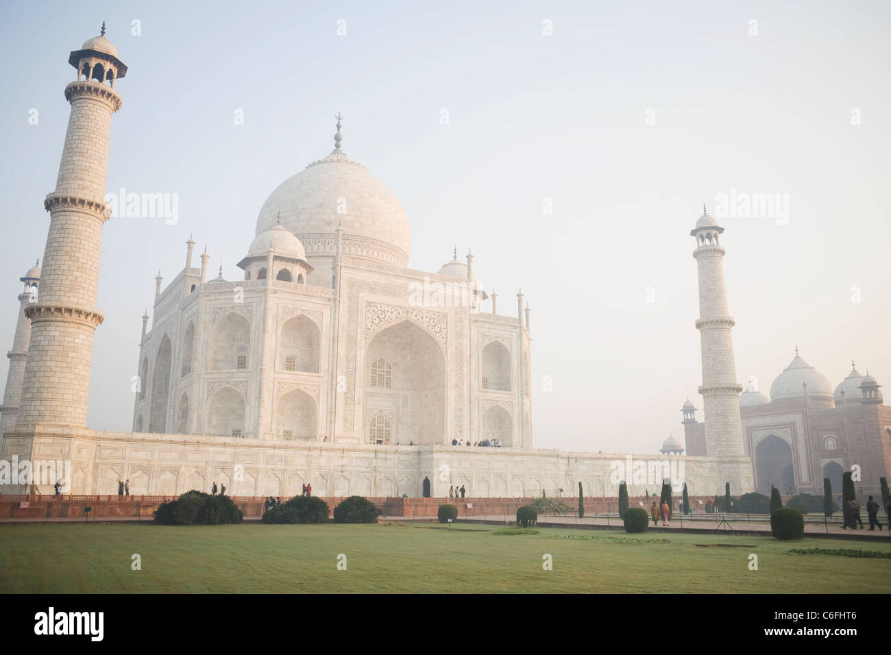 Erstes Licht am Taj Mahal in Agra, Uttar Pradesh Zustand Stockfoto