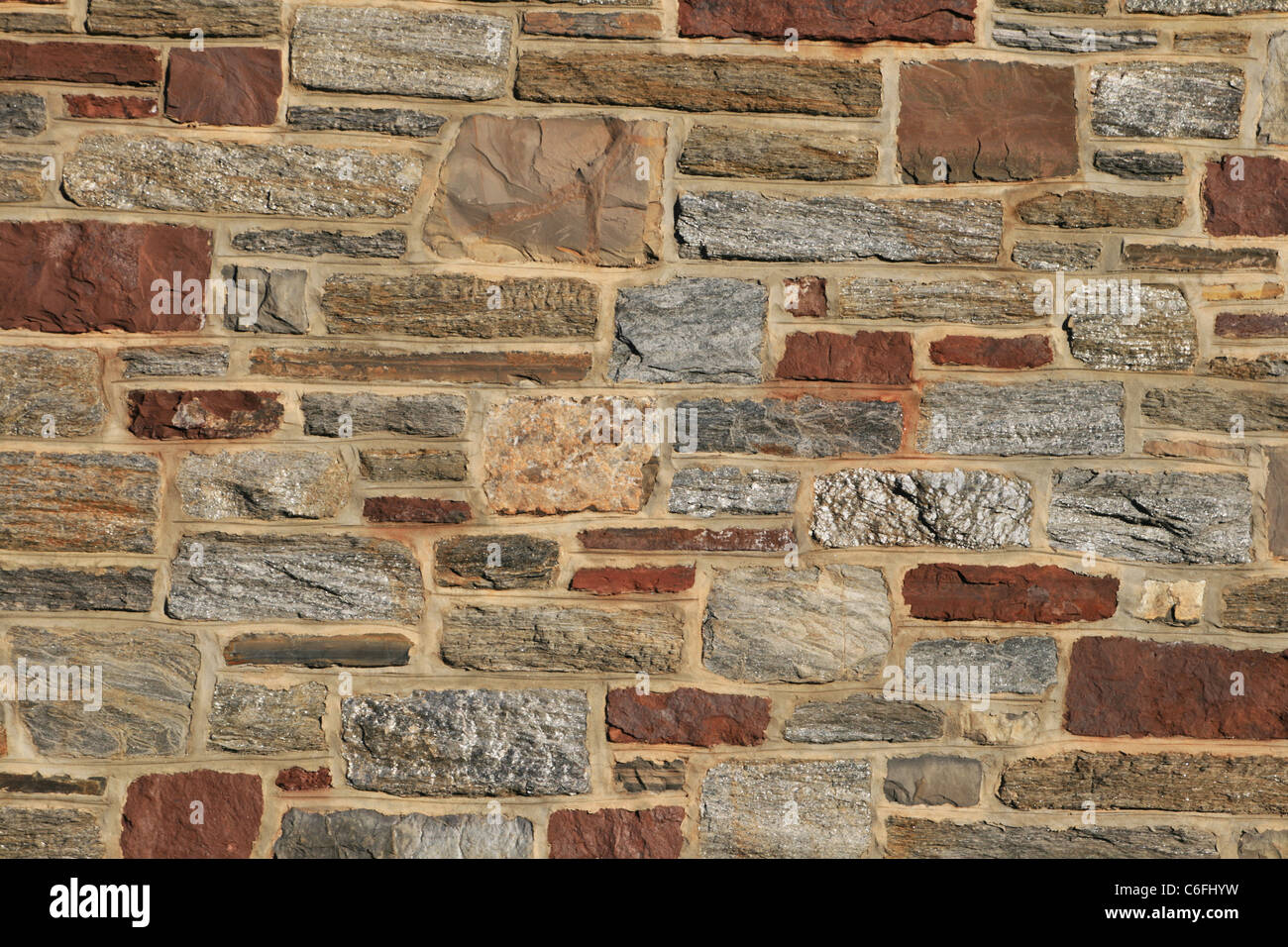 horizontales Bild der Wand Hintergrundtextur Gebäude aus Stein Stockfoto