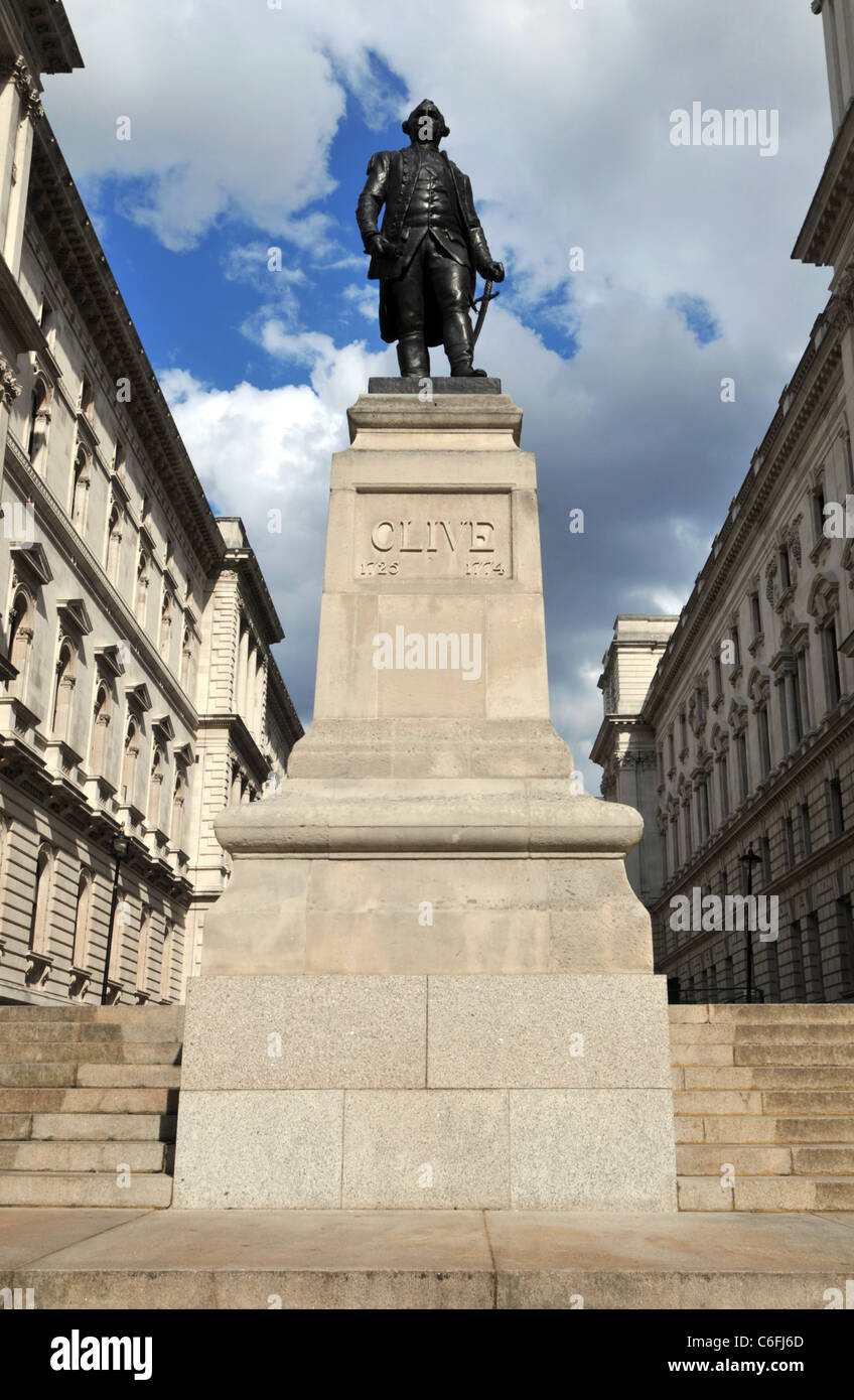 Robert Clive Statue, Generalmajor Robert Clive, Clive Schritte, London, England, UK Stockfoto