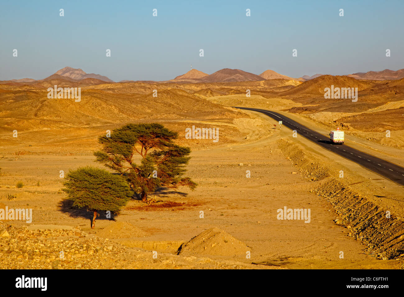 Route 1, Batn-El-Hajar-Gebirge Nord-Sudan, Afrika Stockfoto