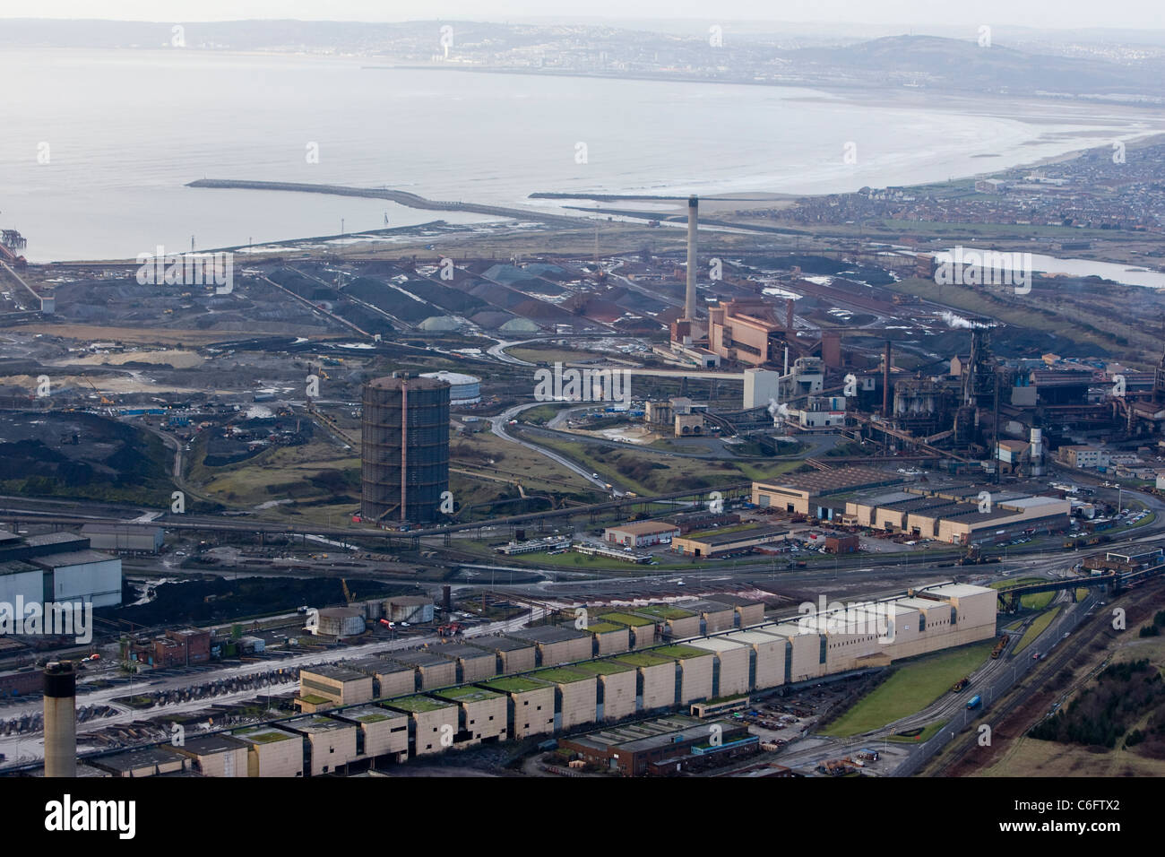 Eine Luftaufnahme Des Port Talbot Stahlwerk Im Besitz Von Indian Steel Riesen Tata Stockfotografie Alamy