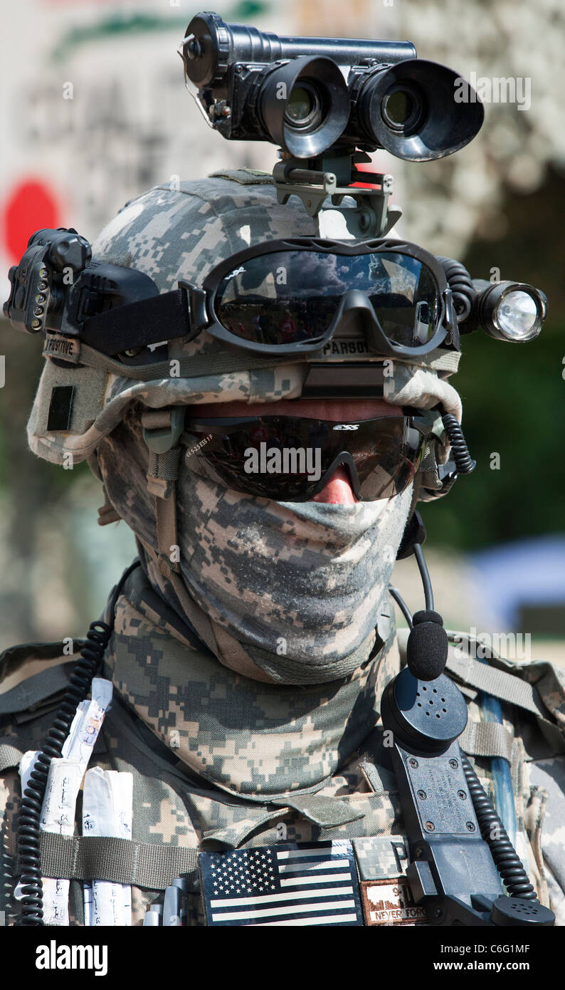 Moderne US-Soldat im Kampf Kleid bei militärischen Re-enactment Stockfoto