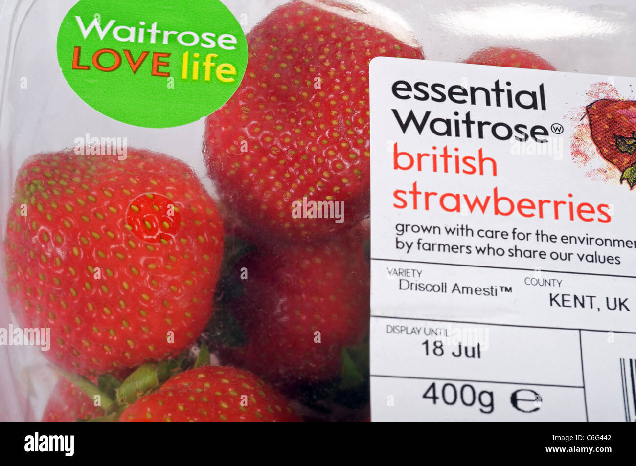 Wesentlichen Waitrose britischen Erdbeeren Stockfoto