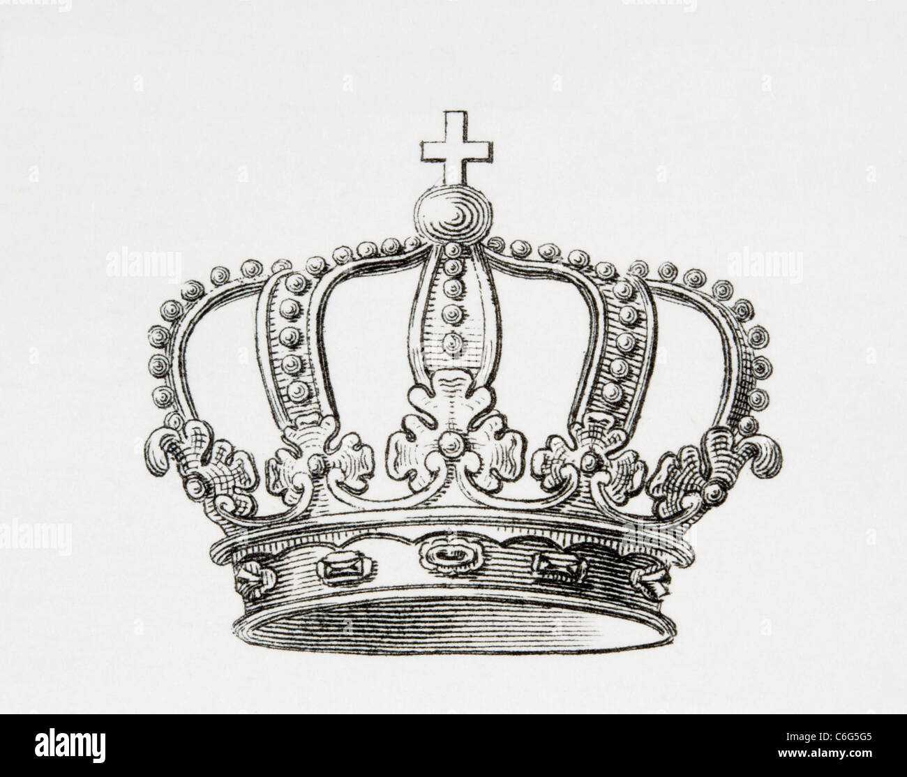 Krone des Königreichs Spanien. Stockfoto