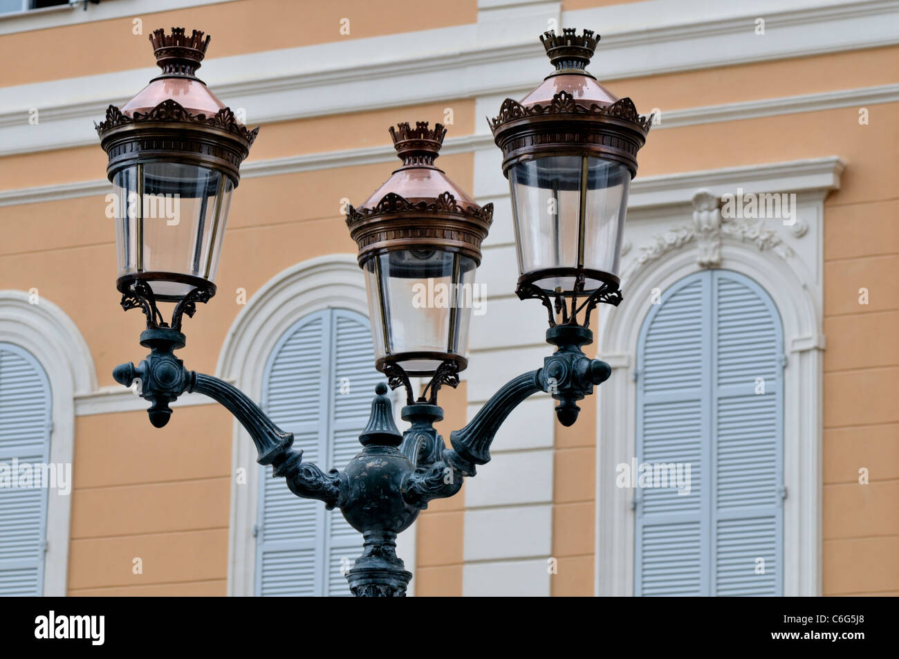 Lampen-Dekoration die Straßenlaternen in Monaco an der Côte d ' Azur von mediterranen Cast - Südfrankreich, Provance Stockfoto