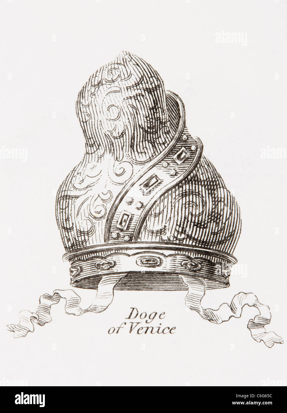 Krone, getragen von der Doge von Venedig. Stockfoto