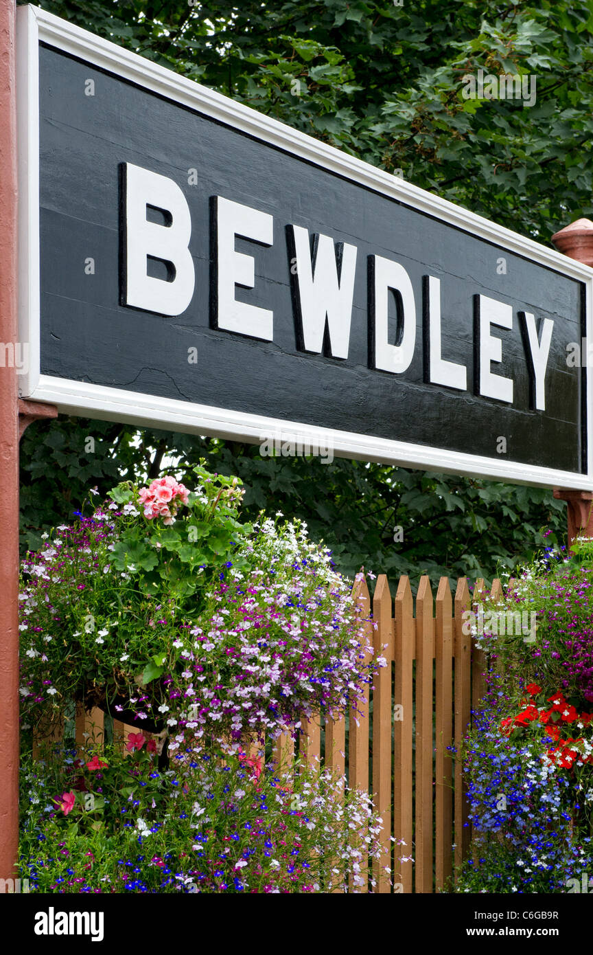 Bewdley Bahnhof Zeichen (Severn Valley Railway) Stockfoto