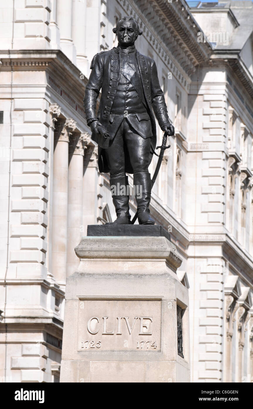 Robert Clive Statue, Generalmajor Robert Clive, Clive Schritte, London, England, UK Stockfoto