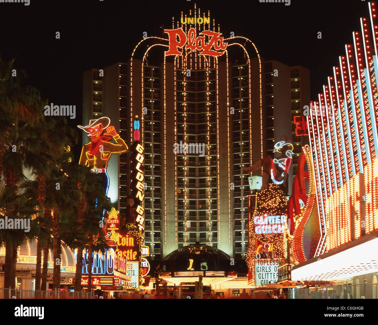 Das Plaza Hotel & Casino, die Innenstadt von Las Vegas, Nevada, Vereinigte Staaten von Amerika Stockfoto