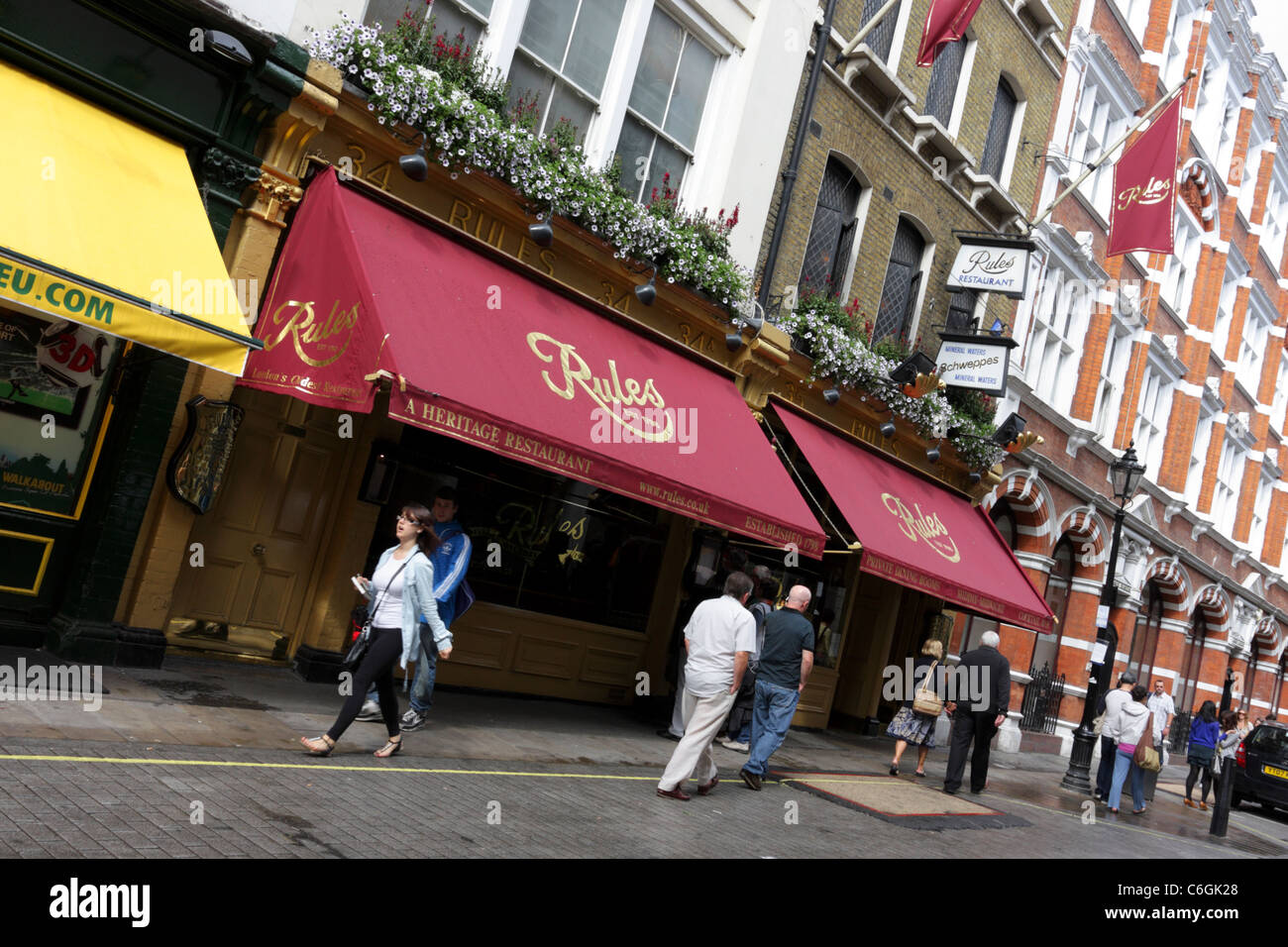 Regeln Restaurant ist das älteste Restaurant in London, im späten 18. Jahrhundert. Stockfoto
