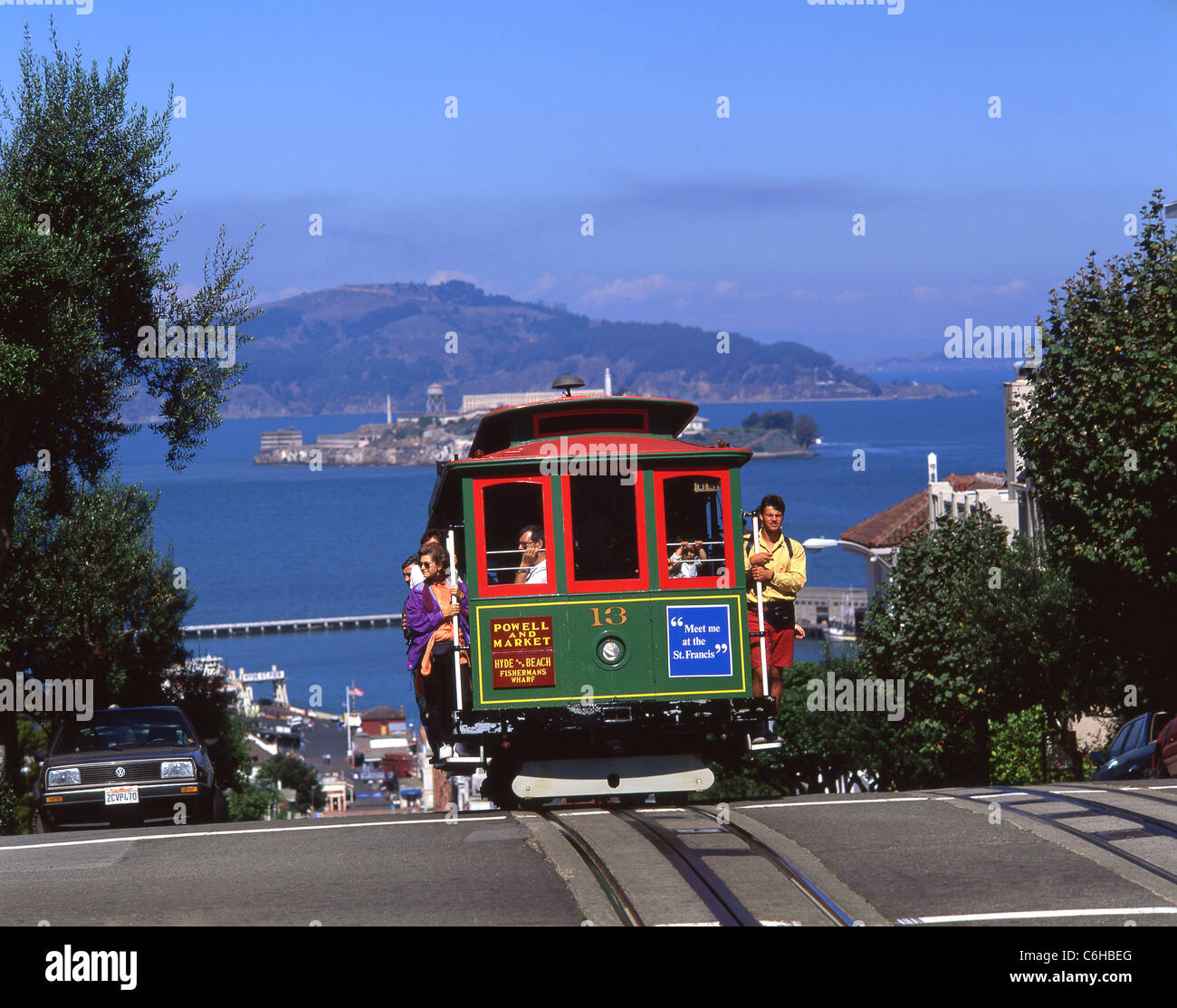 Seilbahn auf Hyde Street, San Francisco, California, Vereinigte Staaten von Amerika Stockfoto