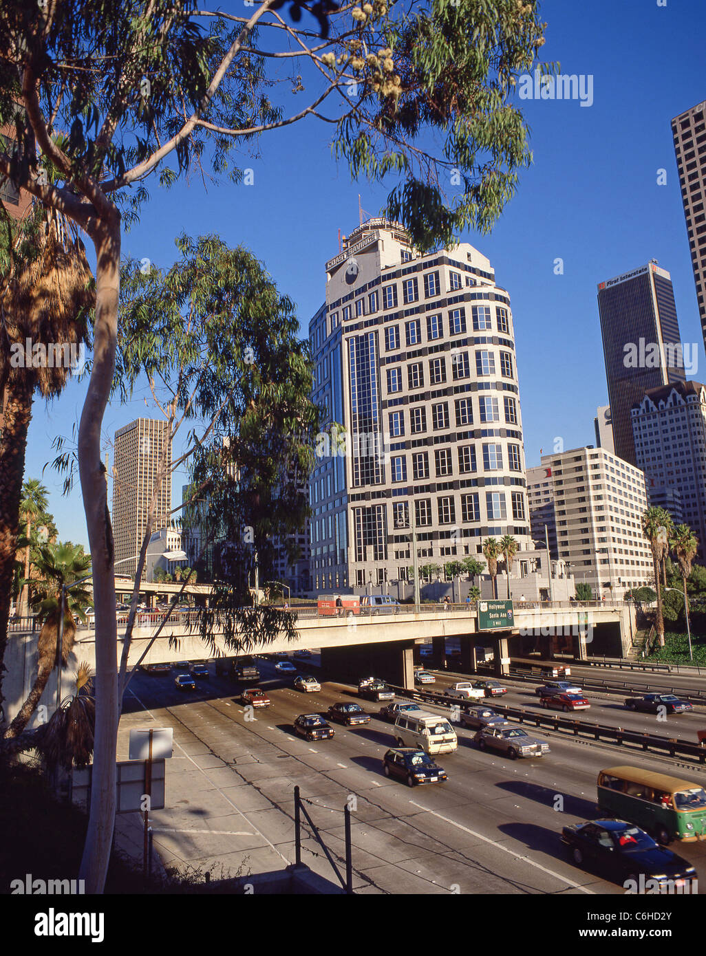 Autobahn in Innenstadt, Los Angeles, California, Vereinigte Staaten von Amerika Stockfoto