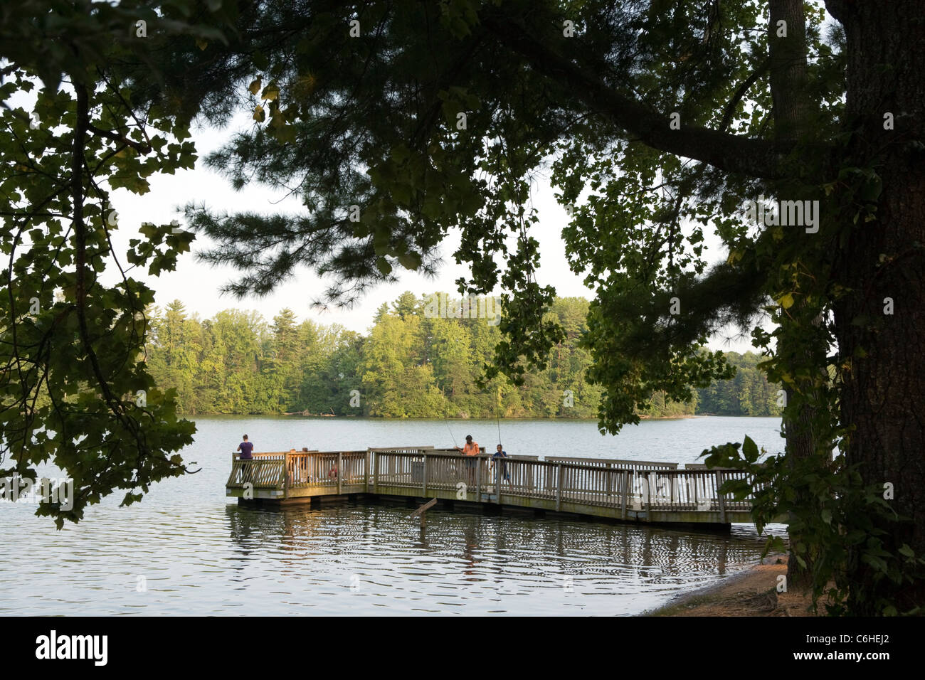 Julian Lake Park Fishing Pier - Arden, North Carolina USA Stockfoto