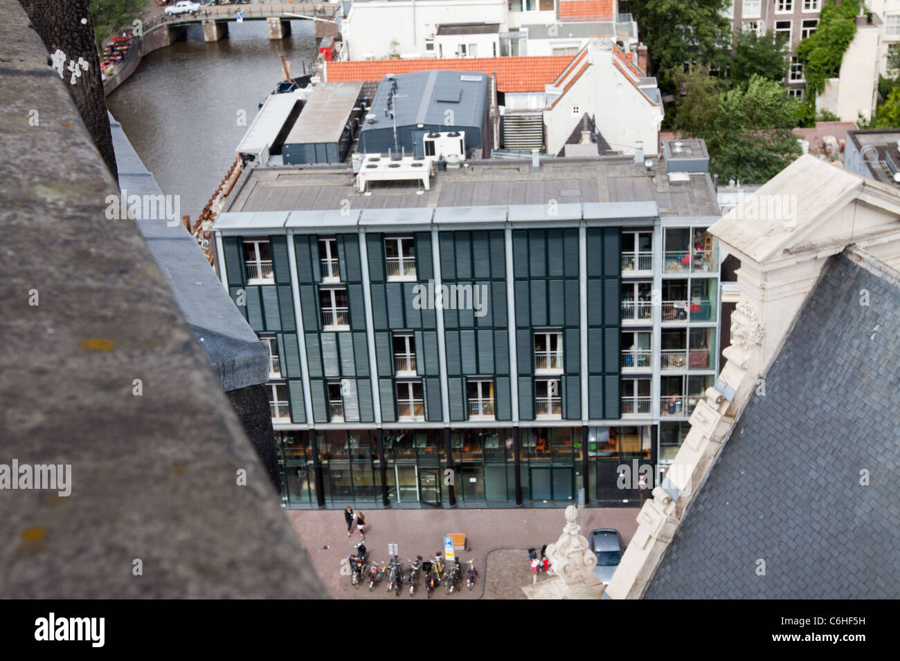 Luftaufnahme der Stadt Amsterdam von der Spitze der Westerkerk Stockfoto