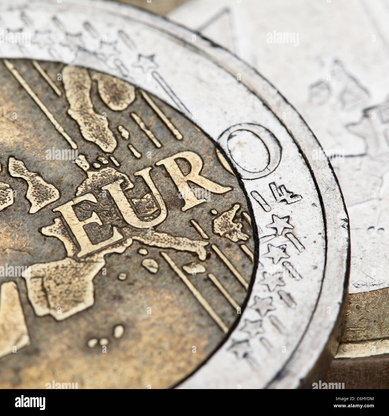 Euro Münzen super Nahaufnahme. Flachen DOF! Stockfoto