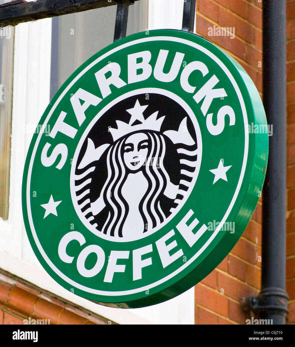 Starbucks Coffee Shop anmelden Stockfoto