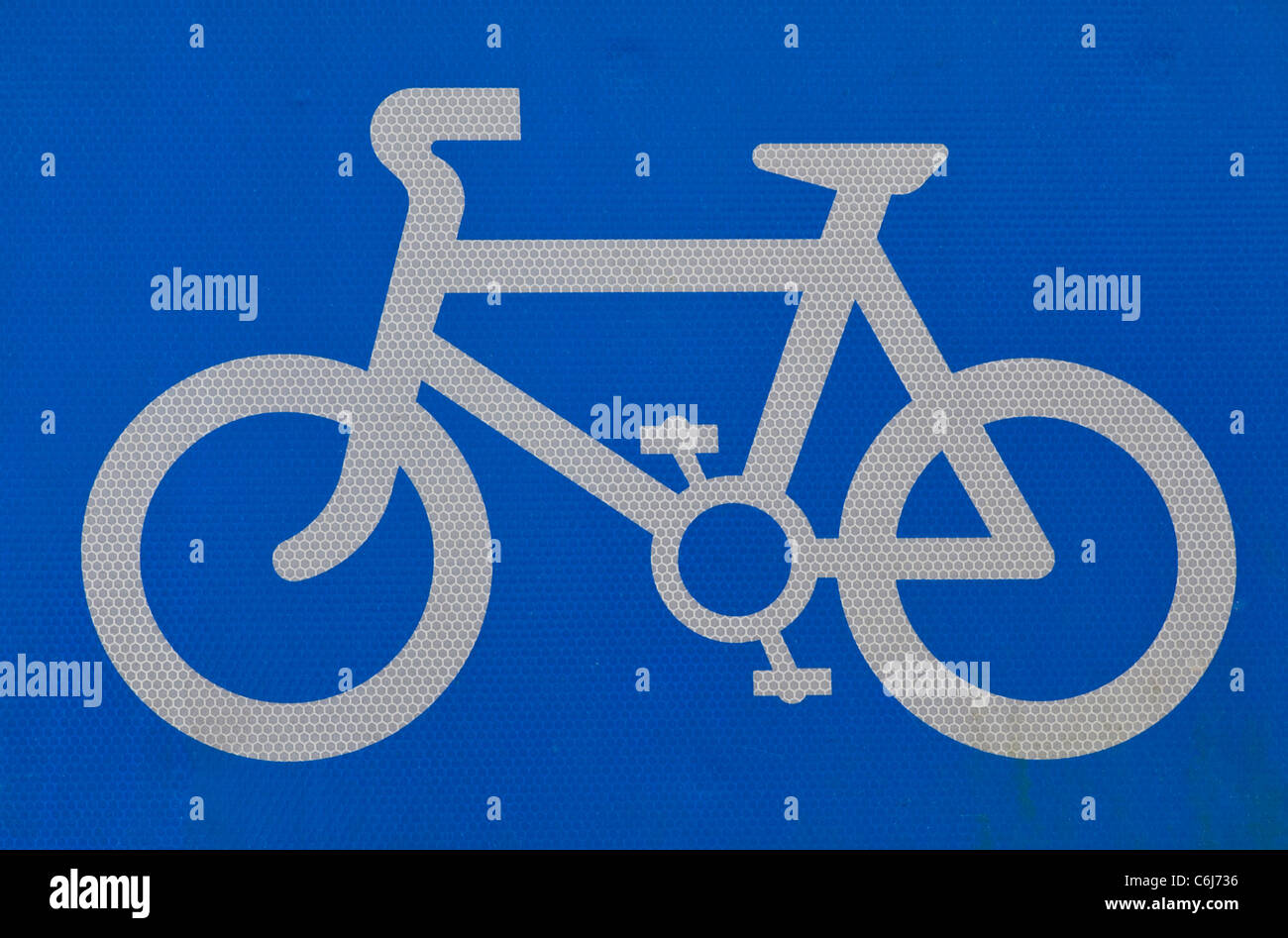 Radweg Zeichen UK Verkehrszeichen rechteckig Stockfoto