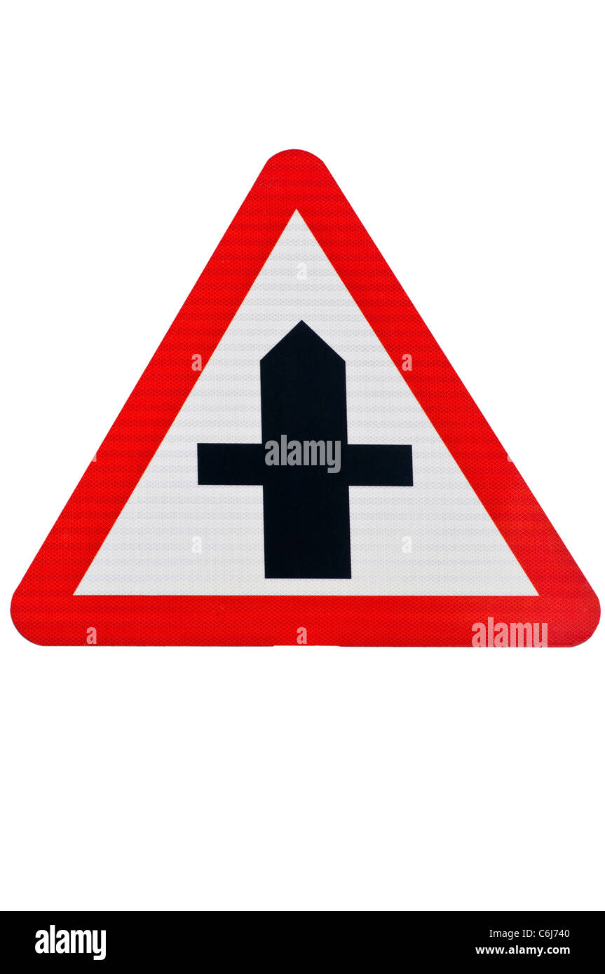 Kreuzung UK Schild Verkehrszeichen Stockfoto