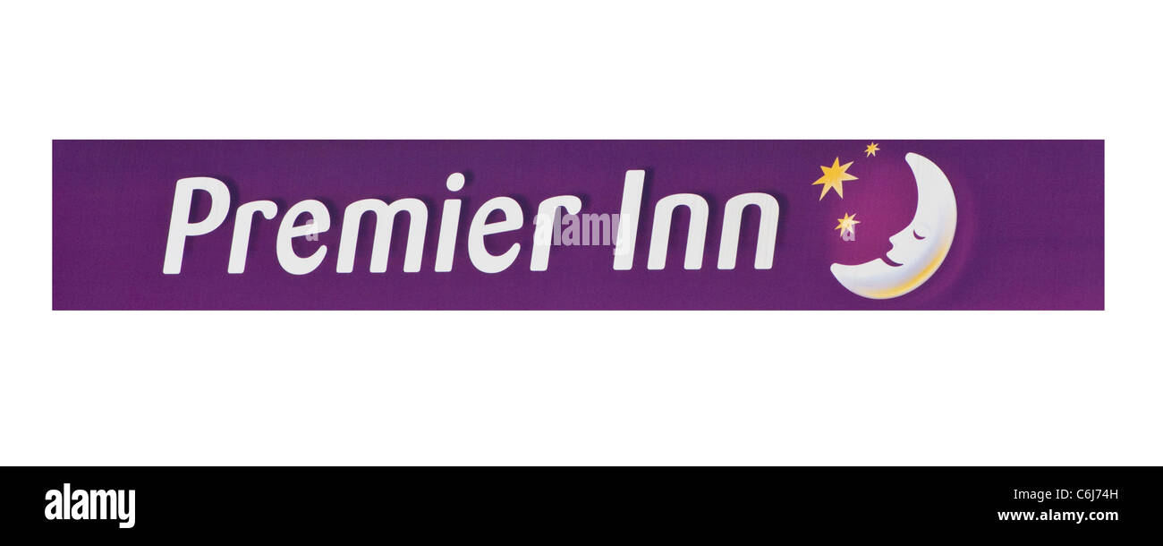 Günstige Hotels Premier Inn melden Stockfoto
