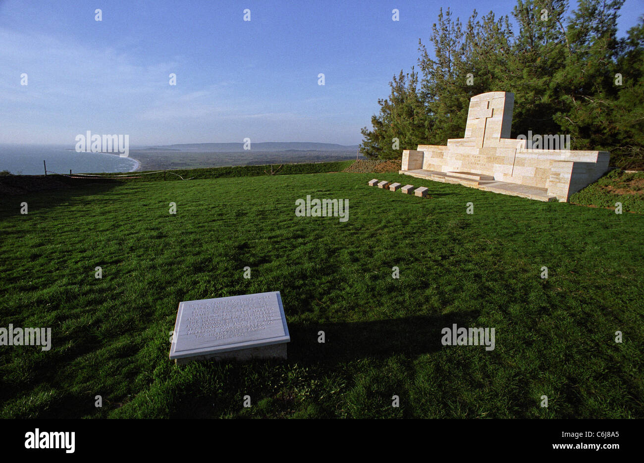 Die Nek Friedhof, Gallipoli Schlachtfeld Türkei 1915-Kampagne. Verwaltet von Commonwealth War Graves Commission. Stockfoto