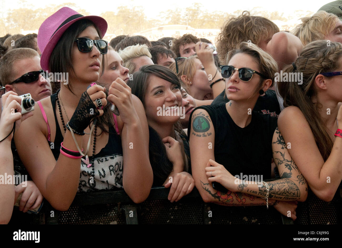 Fans bei Soundwave Festival in Eastern Creek Raceway Sydney, Australien - 21.02.10 Stockfoto
