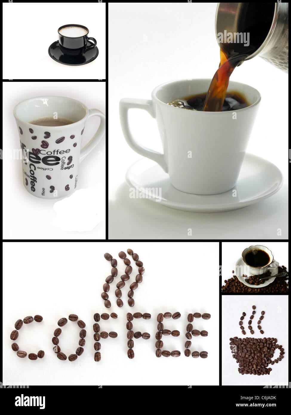 Kaffee-Collage Stockfoto