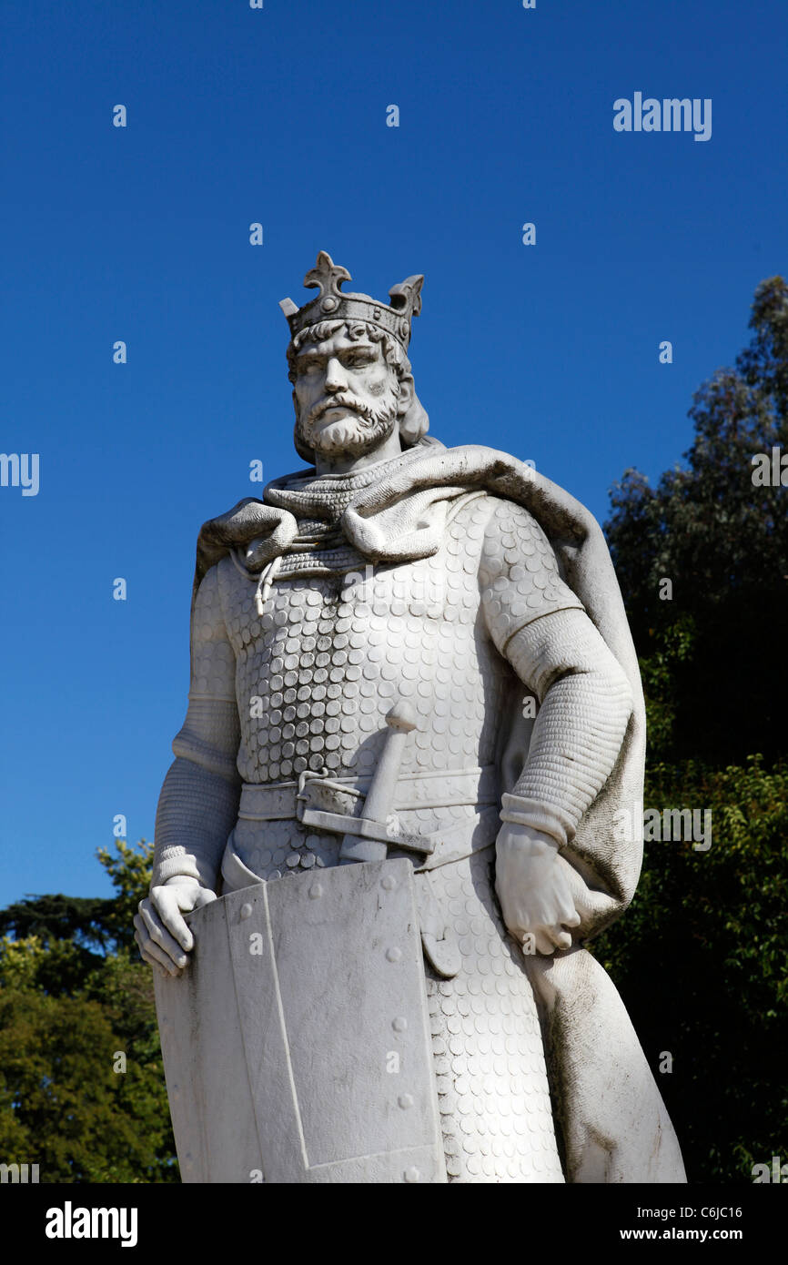 Statue von König Dom Afonso Henriques (1110-1185) in Lissabon, Portugal. Stockfoto