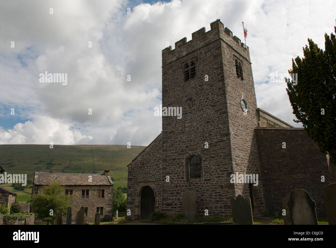 Pfarrei St.-Andreas-Kirche, Dent, Dentdale, North Yorkshire, England. Stockfoto