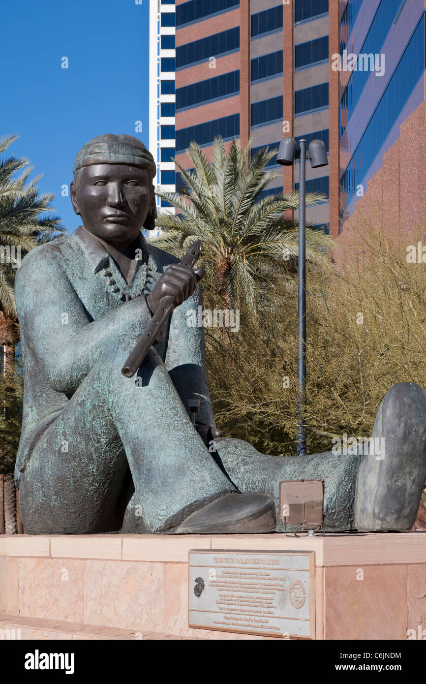 Navajo Code Talkers Statue in der Innenstadt, Phoenix, Arizona, USA Stockfoto