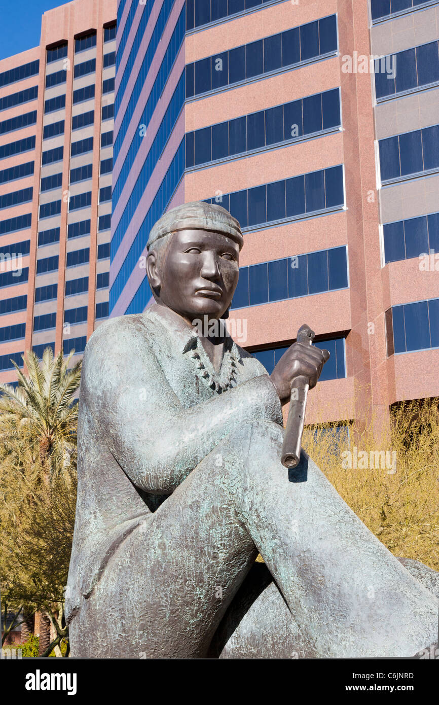 Navajo Code Talkers Statue in der Innenstadt, Phoenix, Arizona, USA Stockfoto