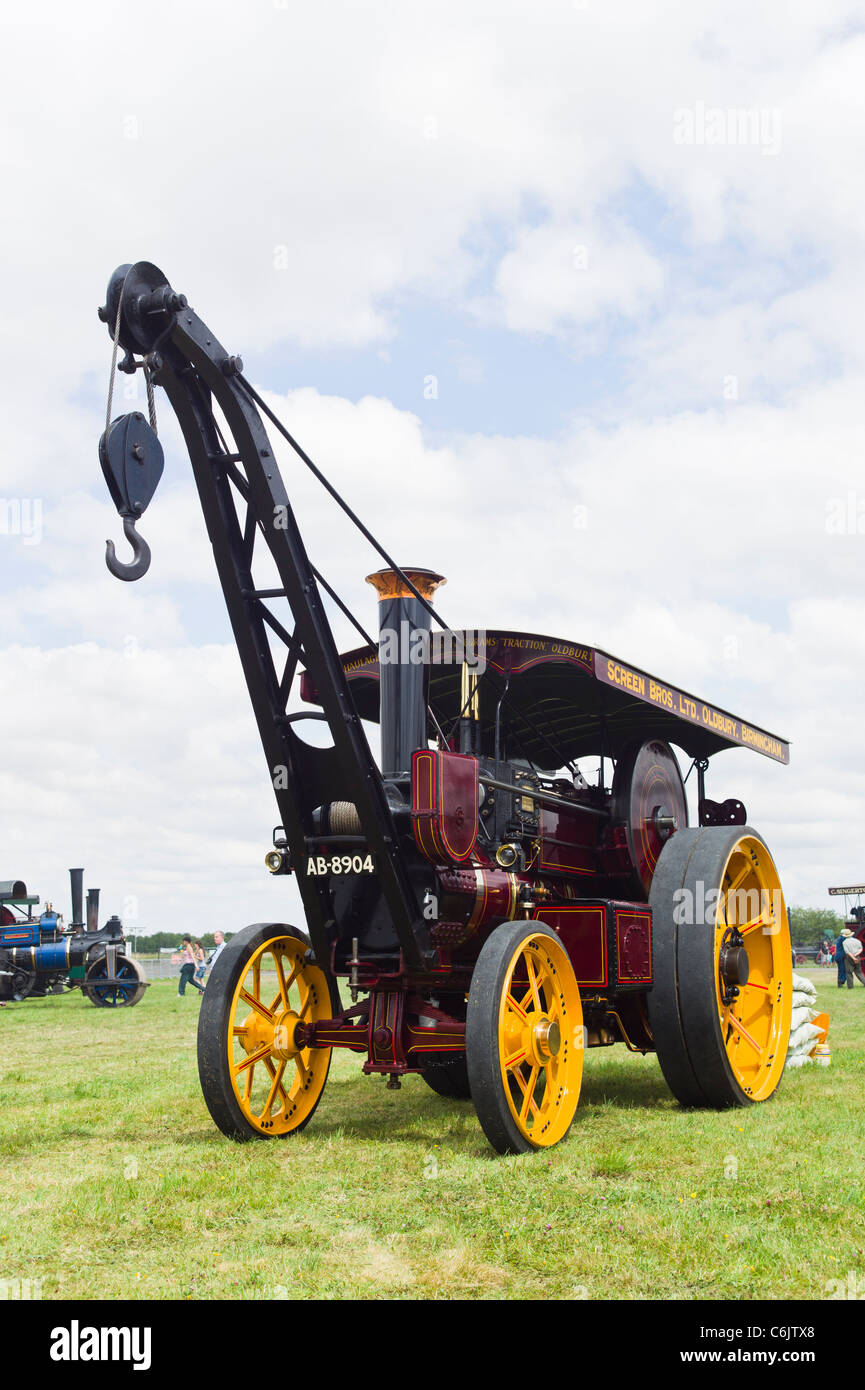 1910 Burrell Dampf Kran restauriert und gezeigt auf Messe in Glos UK Stockfoto