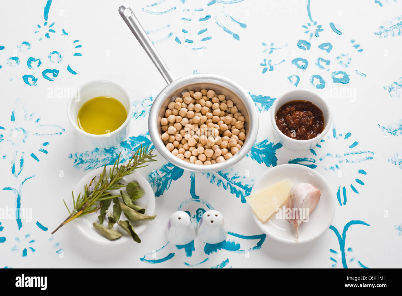 Küken-Erbsensuppe Stockfoto