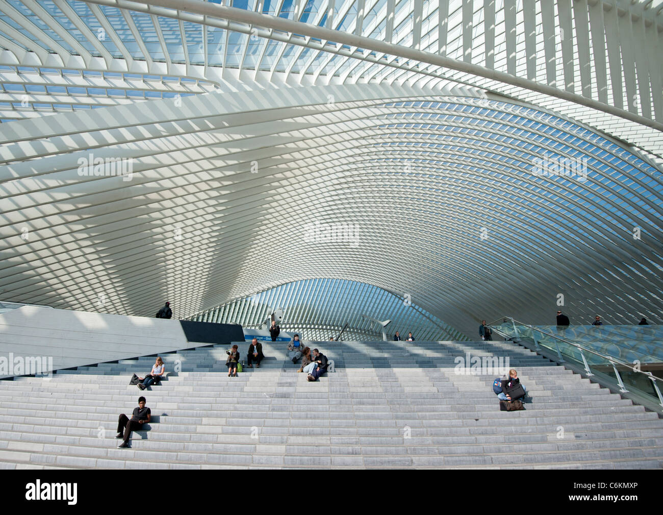 Liège-Guillemins moderne Bahnhof entworfen Architekt Santiago Calatrava in Lüttich Belgien Stockfoto