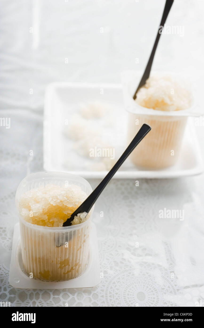Litschi-Granita mit Zitronengras infundiert Stockfoto