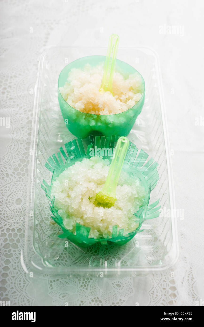 Litschi-Granita mit Zitronengras infundiert Stockfoto