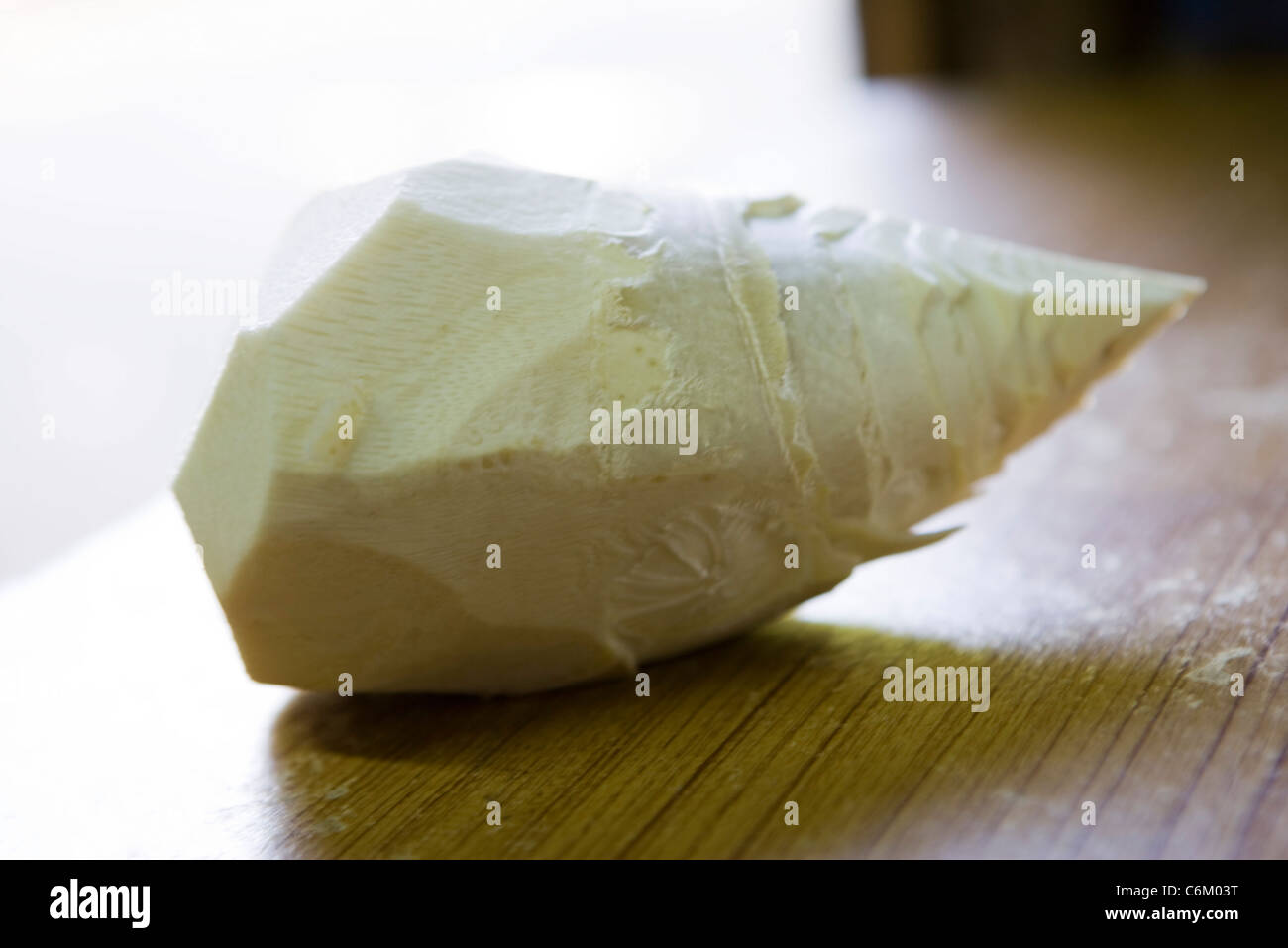 Geschälte Bambussprossen Stockfoto