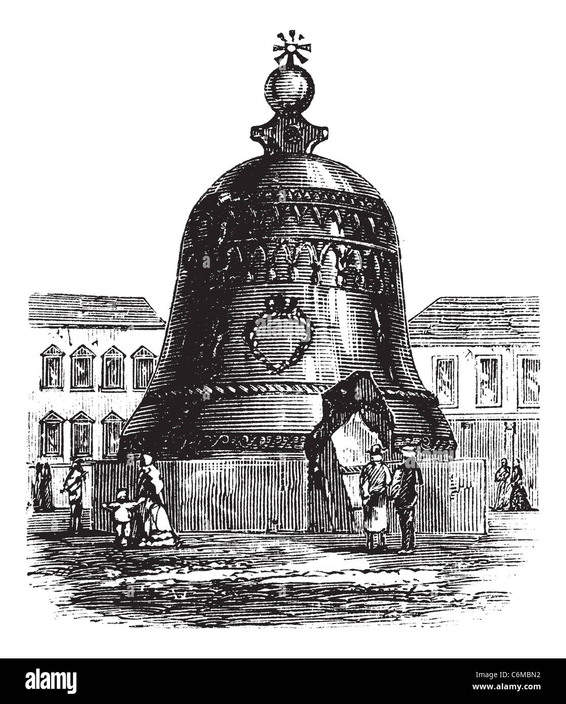 Zarenglocke oder Tsarsky Kolokol oder Tsar Kolokol III Royal Bell, in Moskau, Russische Föderation, in den 1890er Jahren Stockfoto