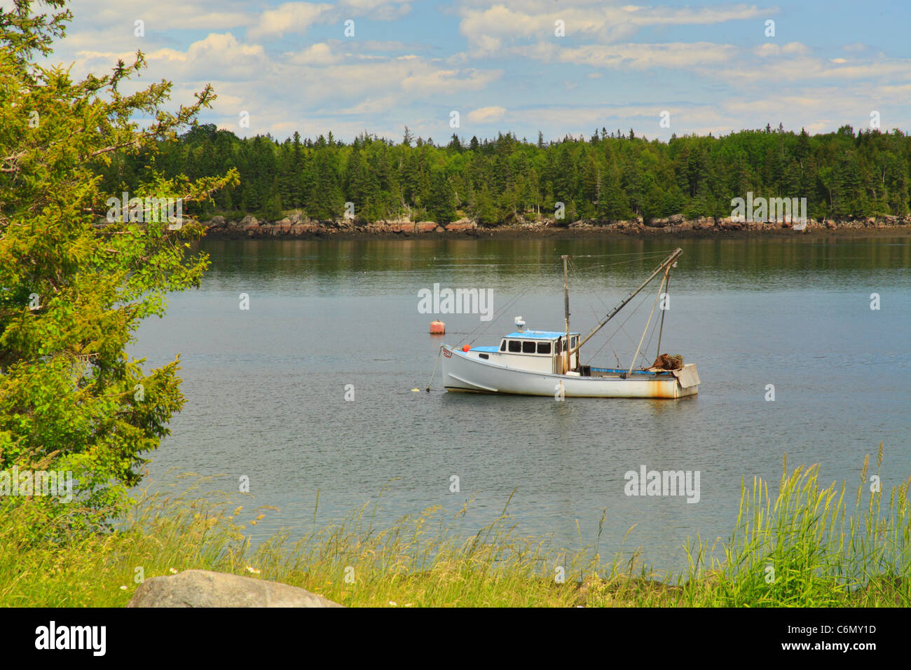 Boot Start Bereich in der Nähe von Cobscook Bay State Park, Wittling, Maine, USA Stockfoto