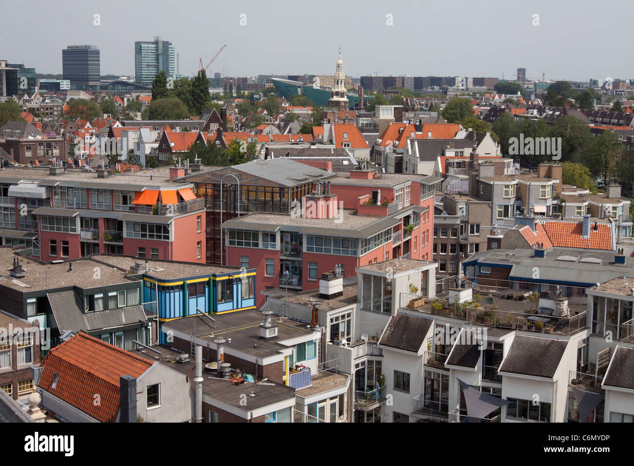 Luftaufnahme von Amsterdam Zuiderkerk Stockfoto