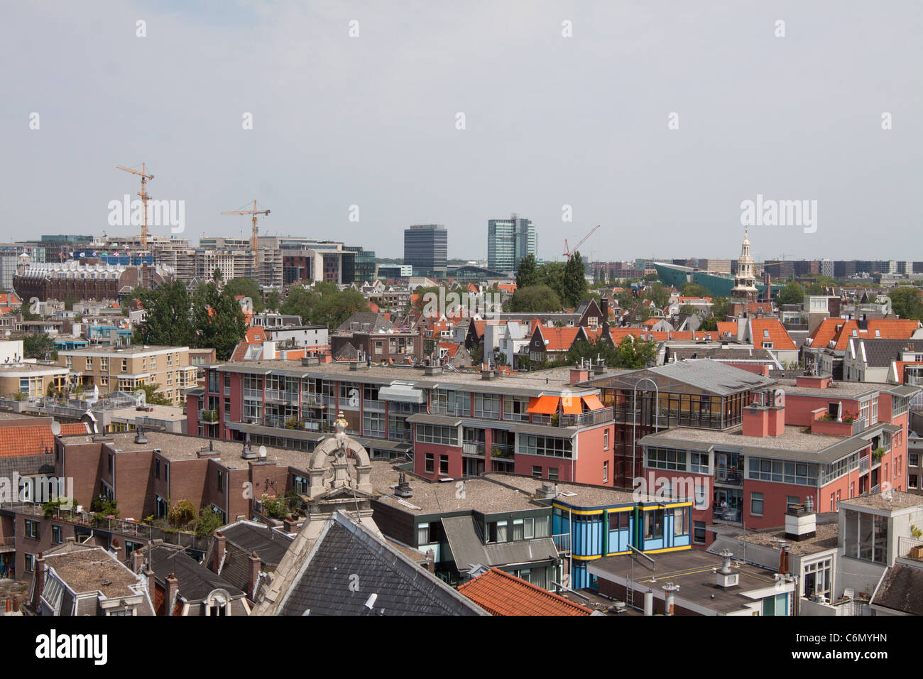 Luftaufnahme von Amsterdam Zuiderkerk Stockfoto