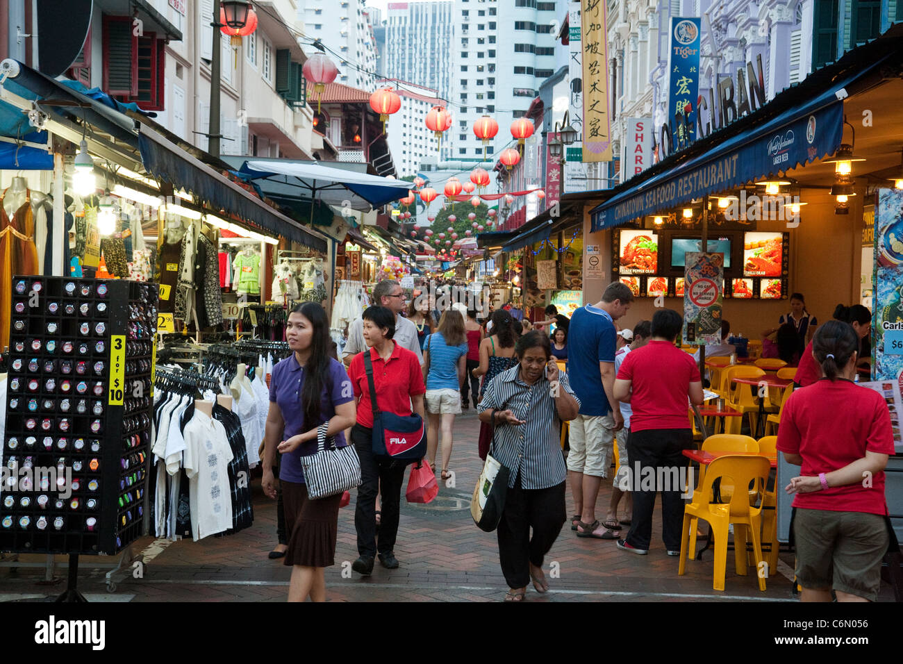 Straßenszene, Chinatown Singapur Asien Stockfoto